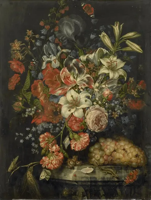 Framed Print : Still Life with Flowers and Fruit, 1671. Creator: Ottmar Elliger Framed Print : Still Life with Flowers and Fruit, 1671. Creator: Ottmar Elliger