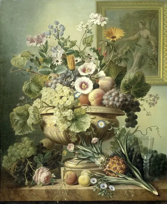 Framed Print : Still Life with Flowers and Fruit, 1815-1830. Creator: Eelke Jelles Eelkema Framed Print : Still Life with Flowers and Fruit, 1815-1830. Creator: Eelke Jelles Eelkema