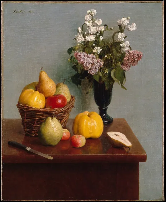 Framed Print : Still Life with Flowers and Fruit, 1866 Framed Print : Still Life with Flowers and Fruit, 1866
