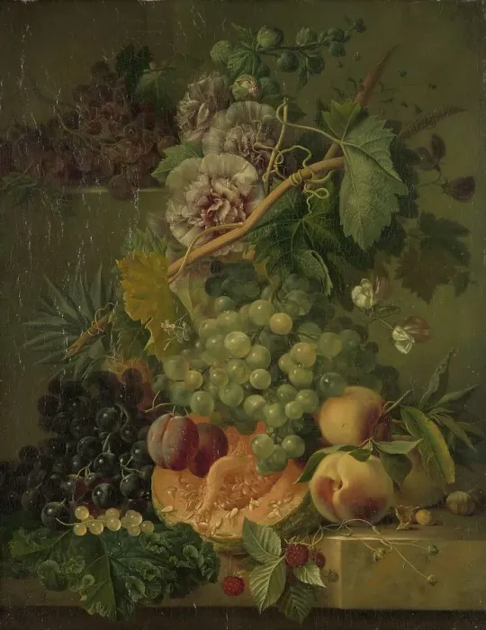 Framed Print : Still Life with Flowers and Fruits, 1816-1817. Creator: Albertus Jonas Brandt Framed Print : Still Life with Flowers and Fruits, 1816-1817. Creator: Albertus Jonas Brandt