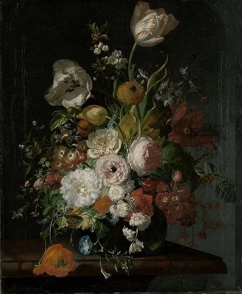 Still Life with Flowers in a Glass Vase, c.1690-c.1720. Creator: Rachel Ruysch
