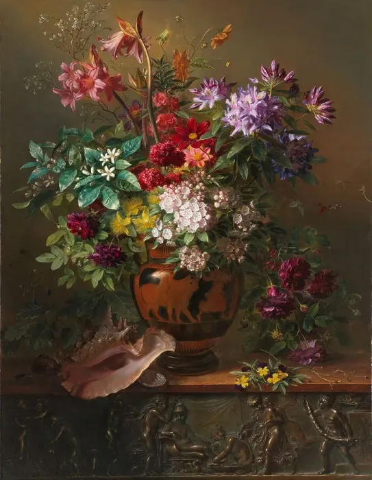 Framed Print : Still Life with Flowers in a Greek Vase: Allegory of Spring, 1817. Creator: Georgius Jacobus Johannes van Os Framed Print : Still Life with Flowers in a Greek Vase: Allegory of Spring, 1817. Creator: Georgius Jacobus Johannes van Os