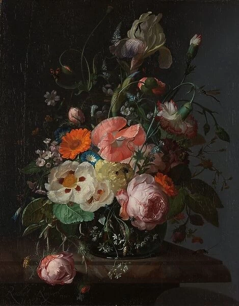 Still Life with Flowers on a Marble Tabletop, 1716. Creator: Rachel Ruysch