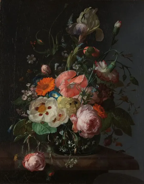Framed Print : Still Life with Flowers on a Marble Tabletop, 1716. Creator: Rachel Ruysch Framed Print : Still Life with Flowers on a Marble Tabletop, 1716. Creator: Rachel Ruysch