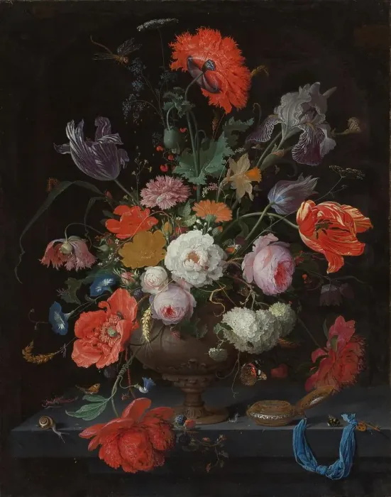 Framed Print : Still Life with Flowers and a Watch, c.1660-c.1679. Creator: Abraham Mignon Framed Print : Still Life with Flowers and a Watch, c.1660-c.1679. Creator: Abraham Mignon