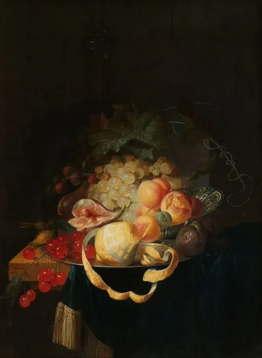 Framed Print : Still Life with Fruit, 1668. Creator: Johannes Hannot Framed Print : Still Life with Fruit, 1668. Creator: Johannes Hannot