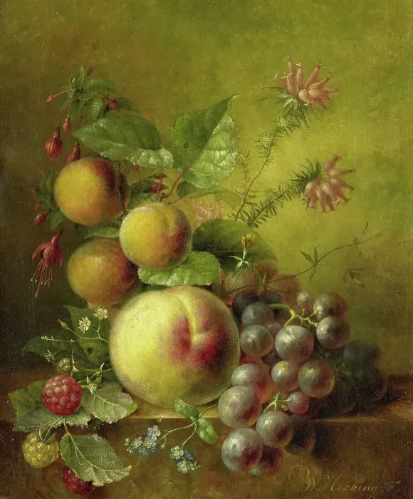 Framed Print : Still Life with Fruit, 1830-1862. Creator: Willem Hekking Framed Print : Still Life with Fruit, 1830-1862. Creator: Willem Hekking