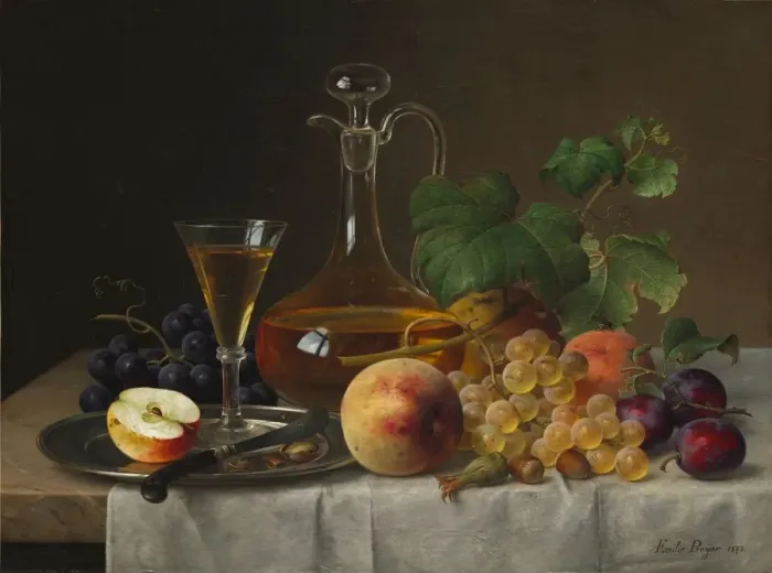 Framed Print : Still Life with Fruit, 1873. Creator: Emilie Preyer (German, 1849-1930) Framed Print : Still Life with Fruit, 1873. Creator: Emilie Preyer (German, 1849-1930)