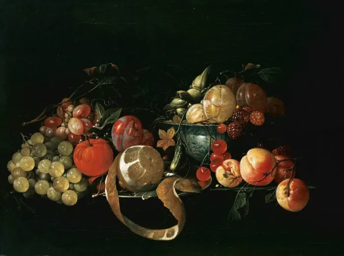 Framed Print : Still life with fruit. Artist: Heem, Cornelis, de (1631-1695) Framed Print : Still life with fruit. Artist: Heem, Cornelis, de (1631-1695)
