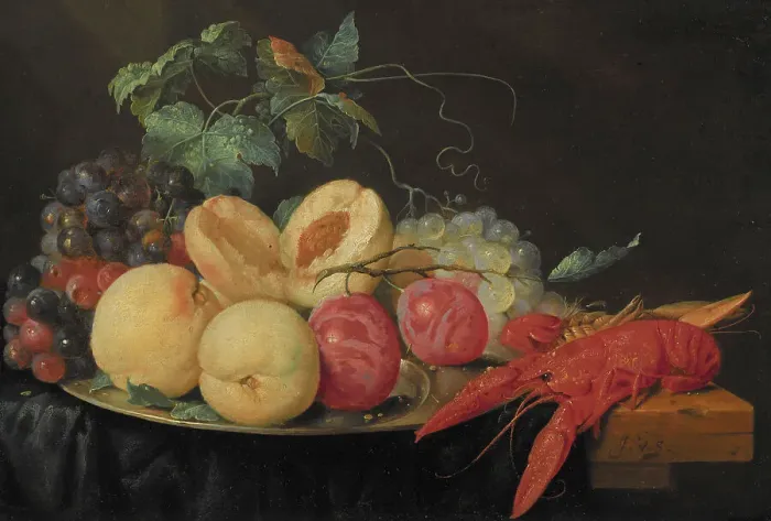 Framed Print : Still Life with Fruit and Boiled Crayfish. Creator: Joris van Son Framed Print : Still Life with Fruit and Boiled Crayfish. Creator: Joris van Son
