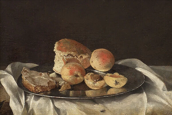 Still Life with Fruit and Bread, c17th century. Creator: Unknown