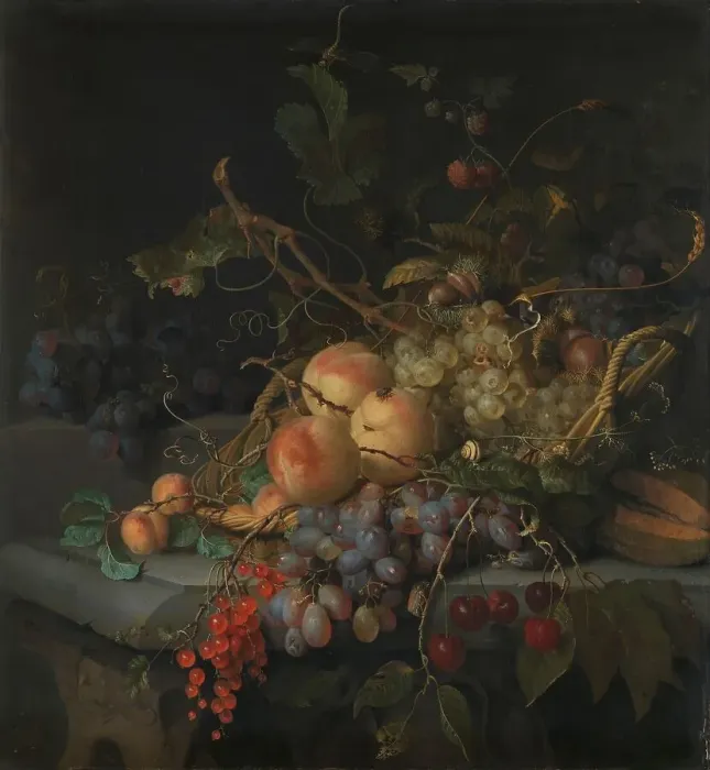 Framed Print : Still Life with Fruit, c.1670-c.1727. Creator: Jacob van Walscapelle Framed Print : Still Life with Fruit, c.1670-c.1727. Creator: Jacob van Walscapelle