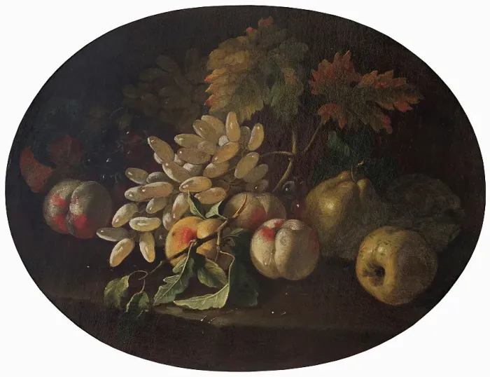 Framed Print : Still Life with Fruit. Creator: Giovanni Paolo Spadino