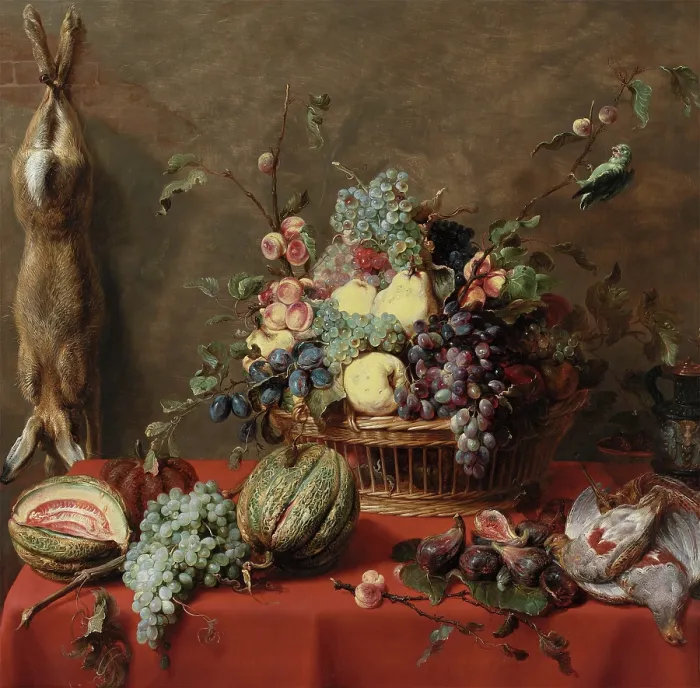 Framed Print : Still Life with Fruit and a Dead Hare, 1630s. Creator: Frans Snyders Framed Print : Still Life with Fruit and a Dead Hare, 1630s. Creator: Frans Snyders