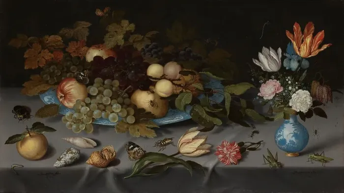 Framed Print : Still Life with Fruit and Flowers, 1621. Creator: Balthasar van der Ast Framed Print : Still Life with Fruit and Flowers, 1621. Creator: Balthasar van der Ast