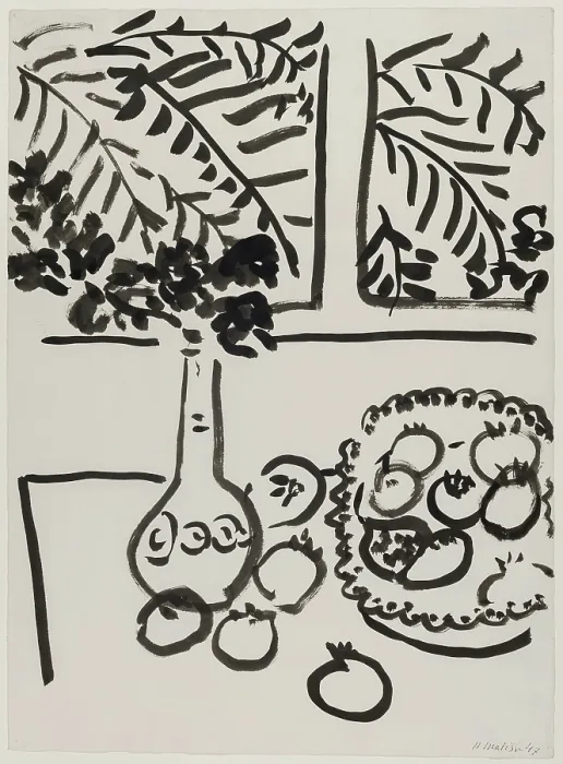 Framed Print : Still Life with Fruit and Flowers, 1947. Creator: Henri Matisse Framed Print : Still Life with Fruit and Flowers, 1947. Creator: Henri Matisse
