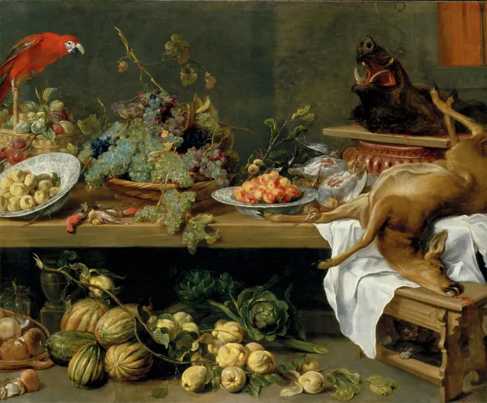 Framed Print : Still Life with Fruit, Vegetables and Dead Game, c.between 1635 and 1637. Creator: Frans Snyders Framed Print : Still Life with Fruit, Vegetables and Dead Game, c.between 1635 and 1637. Creator: Frans Snyders
