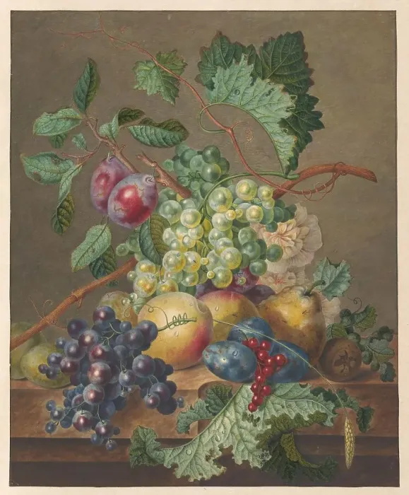 Framed Print : Still life with fruits, 1700-1800. Creator: Jan de Bruyn Framed Print : Still life with fruits, 1700-1800. Creator: Jan de Bruyn