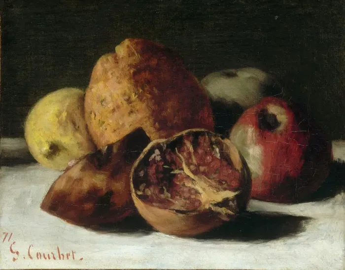 Framed Print : Still Life with fruits: apples and pomegranates, 1871 Framed Print : Still Life with fruits: apples and pomegranates, 1871