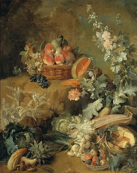 Still Life of Fruits and Vegetables ('Earth'), 1721. Creator: Jean-Baptiste Oudry. Still Life of Fruits and Vegetables ('Earth'), 1721. Creator: Jean-Baptiste Oudry