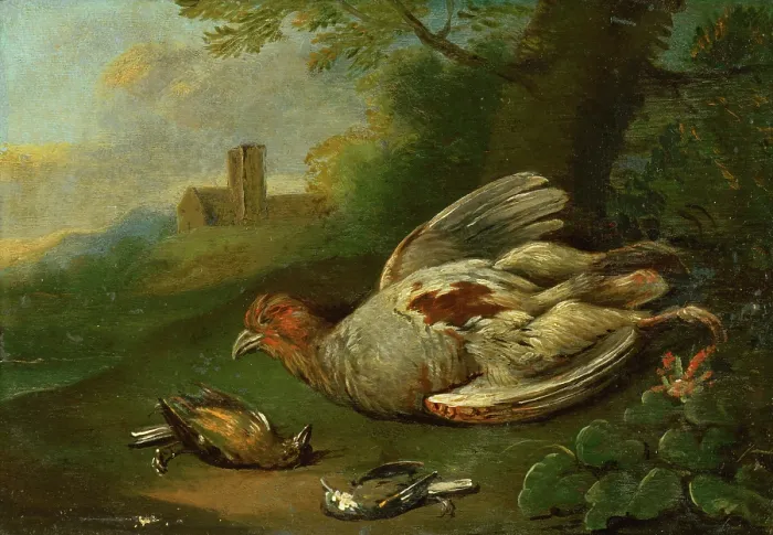 Framed Print : Still Life with Game, 1740-1750. Creator: Unknown Framed Print : Still Life with Game, 1740-1750. Creator: Unknown
