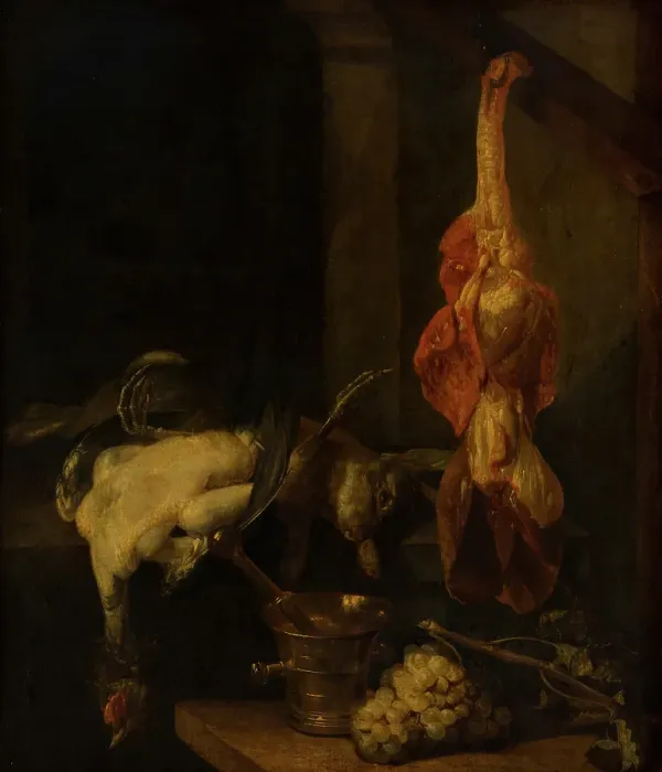 Framed Print : Still Life with Game and Fowl, c1640-1690. Creator: Abraham van Beyeren Framed Print : Still Life with Game and Fowl, c1640-1690. Creator: Abraham van Beyeren
