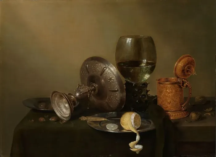 Framed Print : Still life with a Gilded Beer Tankard, 1634. Creator: Willem Claesz Heda Framed Print : Still life with a Gilded Beer Tankard, 1634. Creator: Willem Claesz Heda