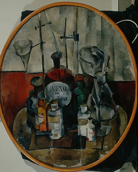 Still Life. Glass Vessels, 1919. Creator: Osmiorkin, Alexander Alexandrovich (1892-1953)