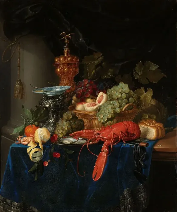 Framed Print : Still Life with Golden Goblet, 1640-1660. Creator: Pieter de Ring