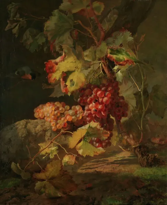 Framed Print : Still Life with Grapes, 1852. Creator: Frants Diderik Boe Framed Print : Still Life with Grapes, 1852. Creator: Frants Diderik Boe