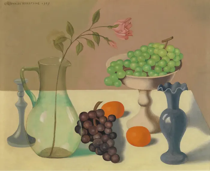 Framed Print : Still Life with Grapes, 1937. Creator: Gustave van de Woestijne Framed Print : Still Life with Grapes, 1937. Creator: Gustave van de Woestijne