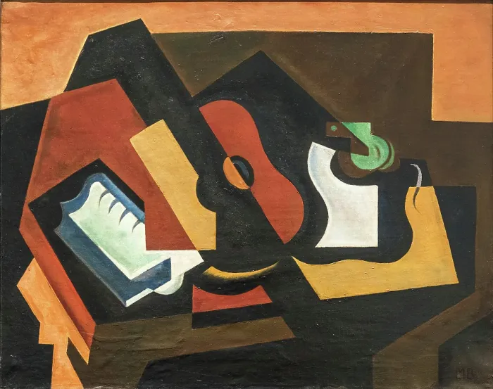 Framed Print : Still Life with Guitar, 1918. Creator: Blanchard, Maria (1881-1932) Framed Print : Still Life with Guitar, 1918. Creator: Blanchard, Maria (1881-1932)