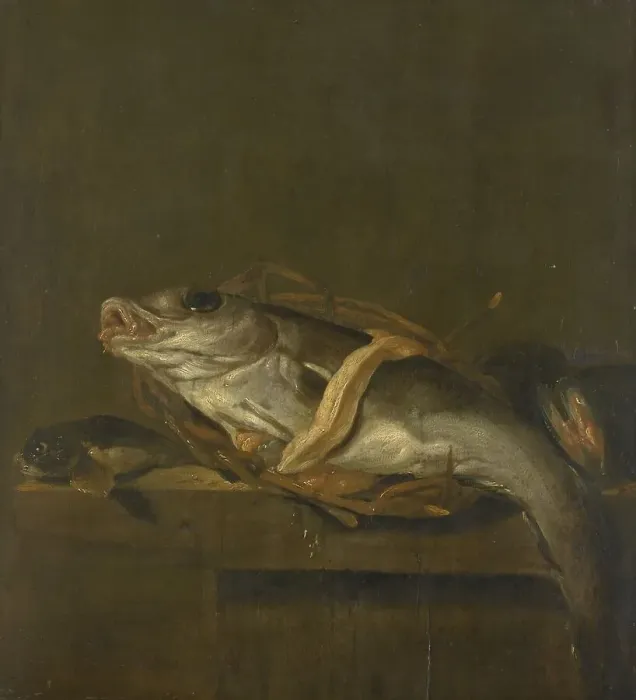 Framed Print : Still Life with a Haddock and Gurnard, 1640-1662. Creator: Jan Vonck Framed Print : Still Life with a Haddock and Gurnard, 1640-1662. Creator: Jan Vonck
