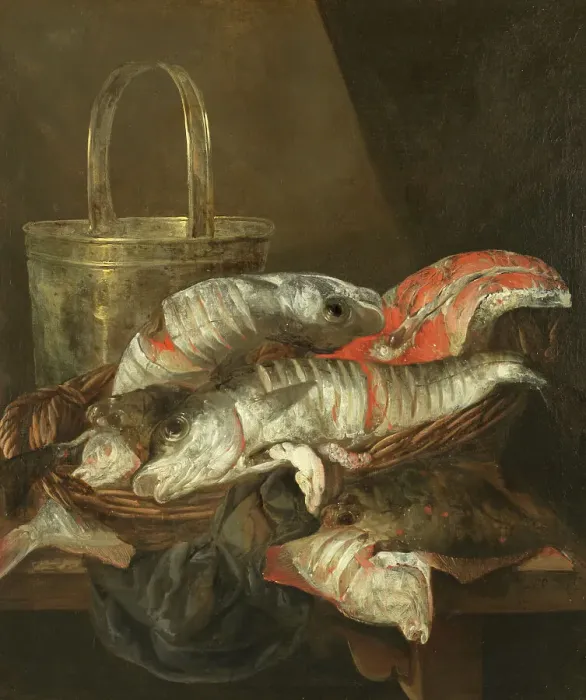 Framed Print : Still Life with Haddocks and Plaice. Creator: Abraham van Beyeren Framed Print : Still Life with Haddocks and Plaice. Creator: Abraham van Beyeren