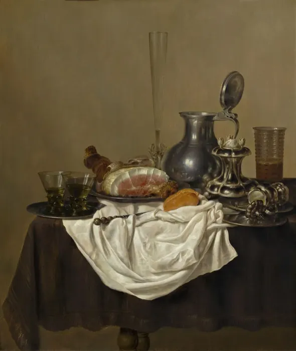 Framed Print : Still Life with Ham, 1650. Creator: Gerrit Willemsz. Heda Framed Print : Still Life with Ham, 1650. Creator: Gerrit Willemsz. Heda