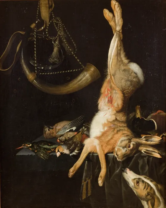 Framed Print : Still Life with a Hare, between 1698-1705. Creator: Philipp Ferdinand de Hamilton Framed Print : Still Life with a Hare, between 1698-1705. Creator: Philipp Ferdinand de Hamilton