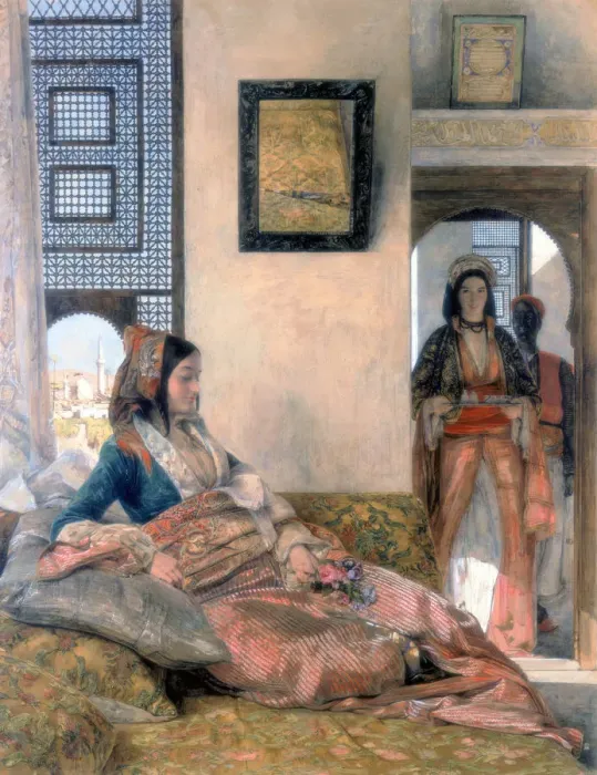 Framed Print : Life in the Hareem, 1858. Artist: John Frederick Lewis Framed Print : Life in the Hareem, 1858. Artist: John Frederick Lewis