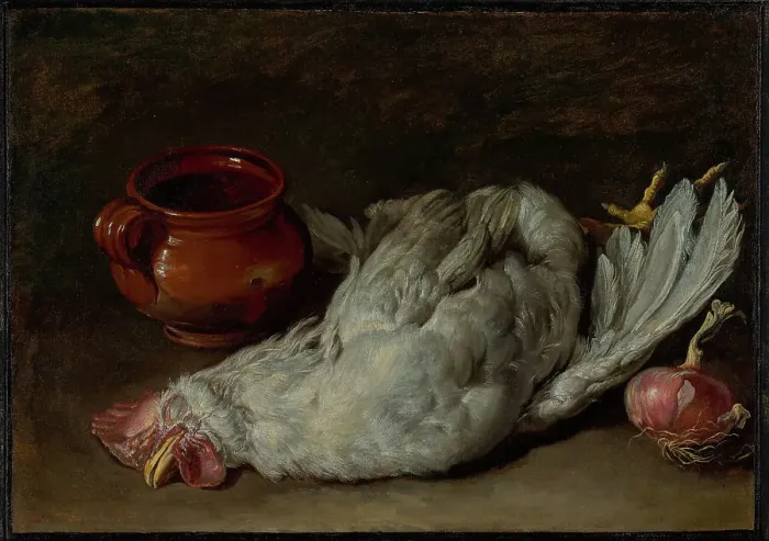 Framed Print : Still Life with Hen and Onion, about 1750-1760. Creator: Giacomo Ceruti Framed Print : Still Life with Hen and Onion, about 1750-1760. Creator: Giacomo Ceruti