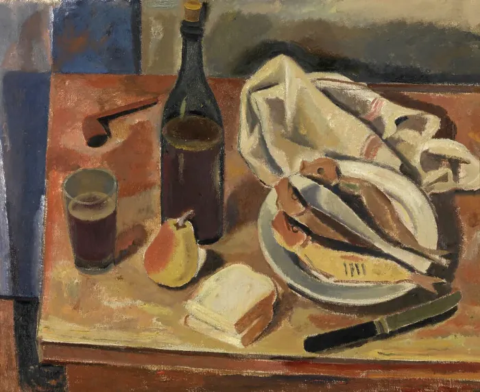 Framed Print : Still Life with Herring, 1934. Creator: Gustave De Smet Framed Print : Still Life with Herring, 1934. Creator: Gustave De Smet