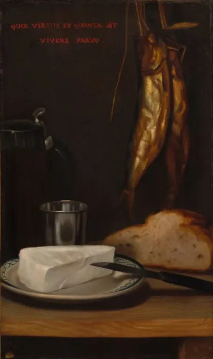 Framed Print : Still Life with Herring, Bread, and Cheese, 1858. Creator: Alexandre-Gabriel Decamps (French Framed Print : Still Life with Herring, Bread, and Cheese, 1858. Creator: Alexandre-Gabriel Decamps (French