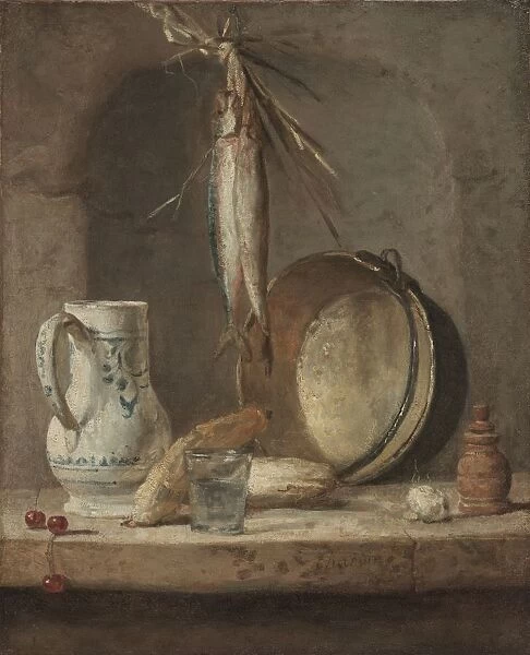 Still Life with Herrings, c. 1735. Creator: Jean-Simeon Chardin (French, 1699-1779)