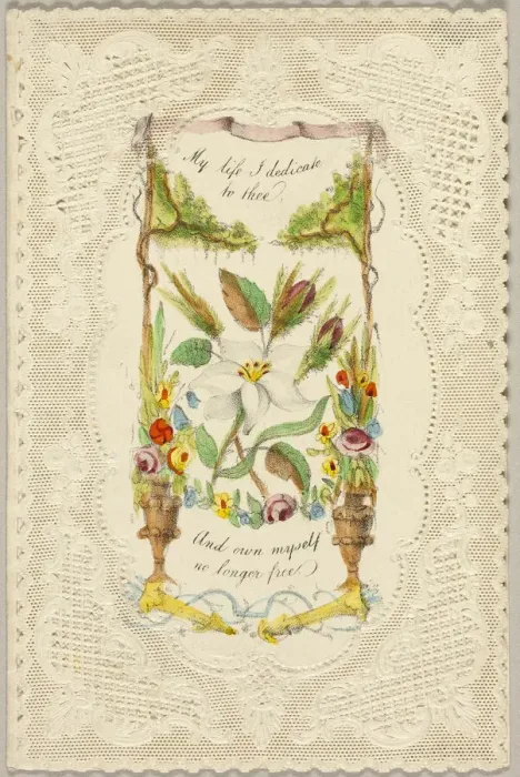Framed Print : My Life I Dedicate to Thee (Valentine), c. 1840. Creator: George Meek Framed Print : My Life I Dedicate to Thee (Valentine), c. 1840. Creator: George Meek