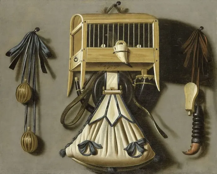 Framed Print : Still Life with Implements of the Hunt, 1678. Creator: Johannes Leemans Framed Print : Still Life with Implements of the Hunt, 1678. Creator: Johannes Leemans