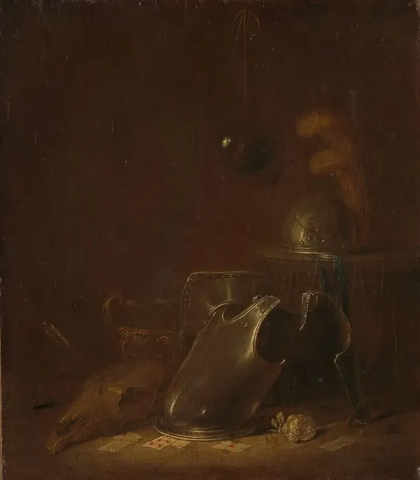 Framed Print : Still life with implements of war, c.1635-c.1645. Creator: Jan Jansz Buesem Framed Print : Still life with implements of war, c.1635-c.1645. Creator: Jan Jansz Buesem