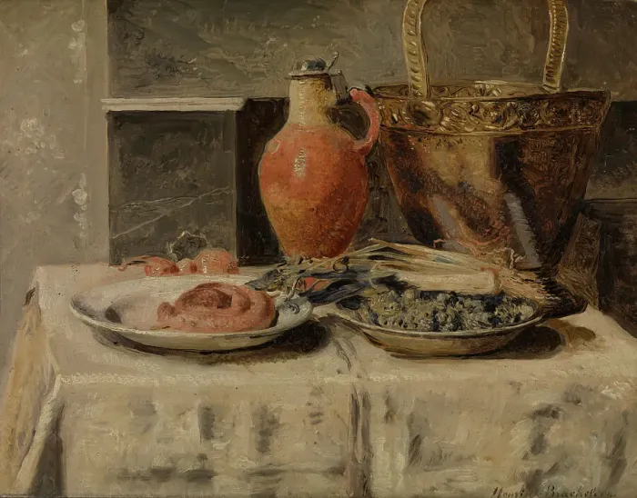Framed Print : Still Life with Jar, 1881-1885. Creator: Henri Jean Augustin de Braekeleer Framed Print : Still Life with Jar, 1881-1885. Creator: Henri Jean Augustin de Braekeleer