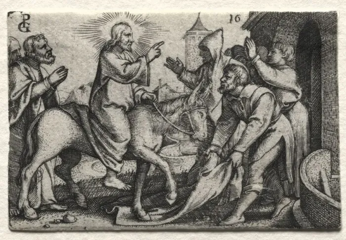 Framed Print : The Life of Jesus Christ: Christ Entering Jerusalem, c. 1534-35. Creator: Georg Pencz (German, c Framed Print : The Life of Jesus Christ: Christ Entering Jerusalem, c. 1534-35. Creator: Georg Pencz (German, c