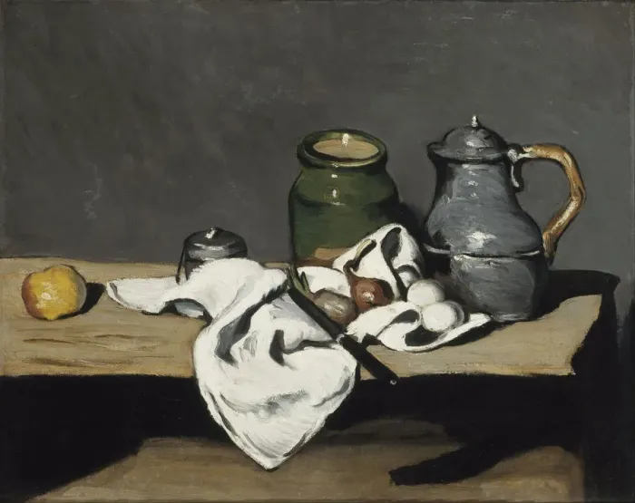 Framed Print : Still life with kettle, 1867-1869. Artist: Cezanne, Paul (1839-1906) Framed Print : Still life with kettle, 1867-1869. Artist: Cezanne, Paul (1839-1906)