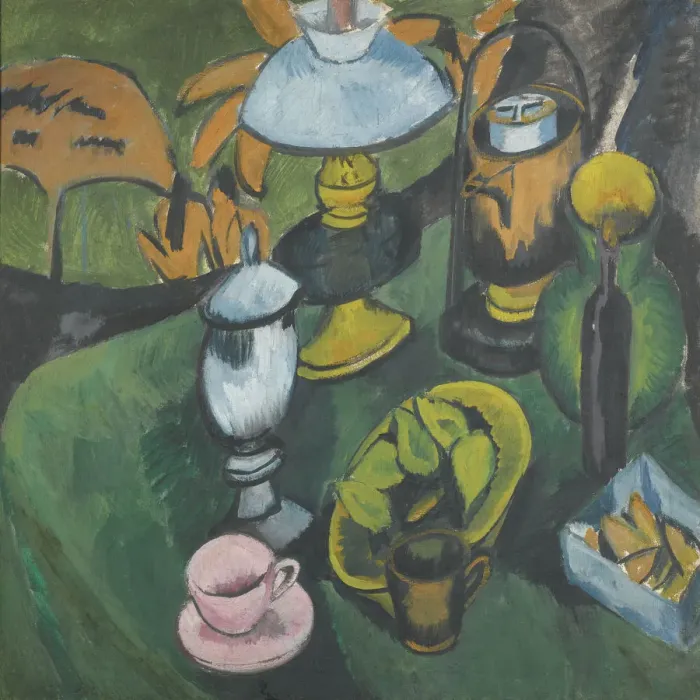 Framed Print : Still life with lamp. Artist: Kirchner, Ernst Ludwig (1880-1938) Framed Print : Still life with lamp. Artist: Kirchner, Ernst Ludwig (1880-1938)