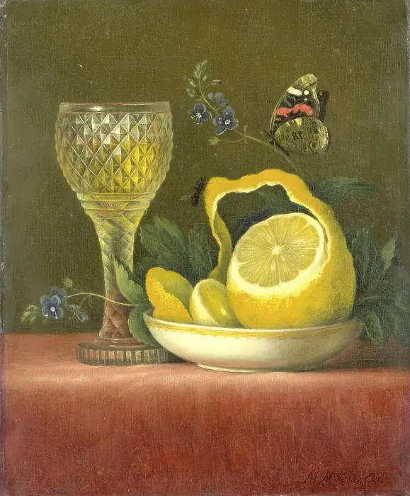 Framed Print : Still Life with Lemon and Cut Glass, 1823-1826. Creator: Maria Margrita van Os Framed Print : Still Life with Lemon and Cut Glass, 1823-1826. Creator: Maria Margrita van Os