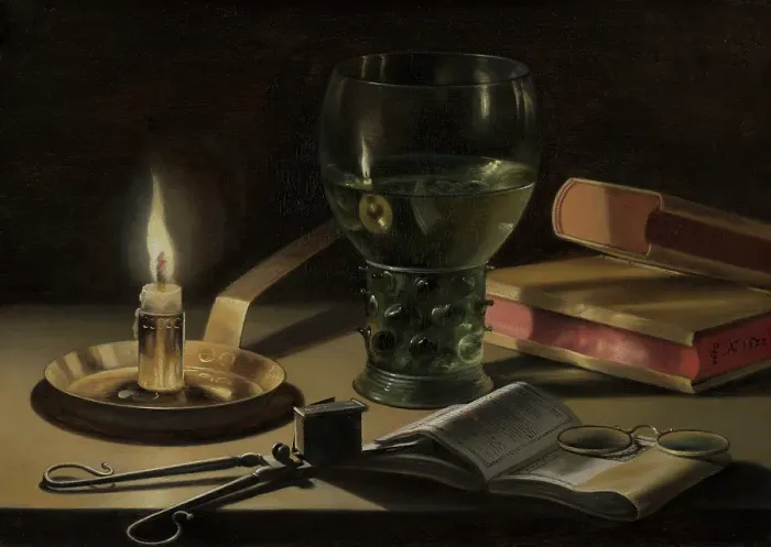 Framed Print : Still Life with Lighted Candle, c1620-1660. Creator: Pieter Claesz